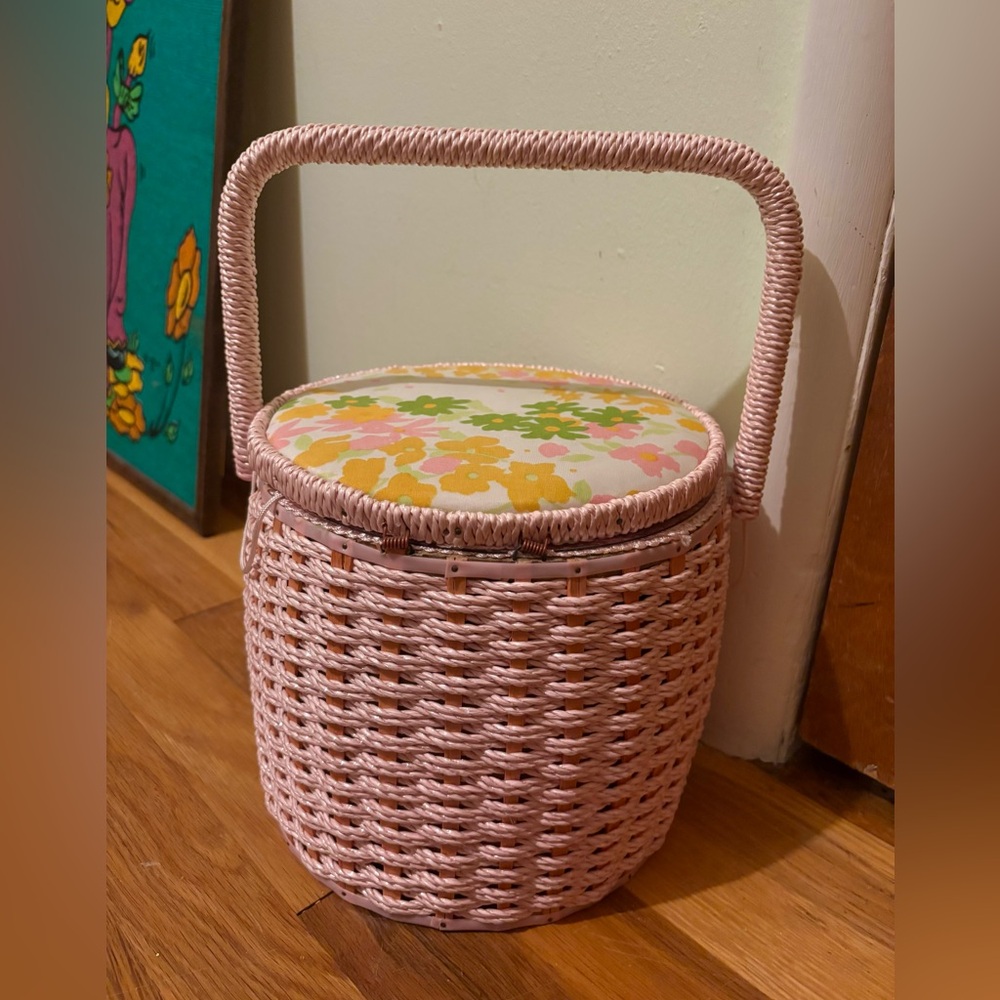 1960s made in Japan sewing basket